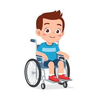 Cheerful Boy in Wheelchair